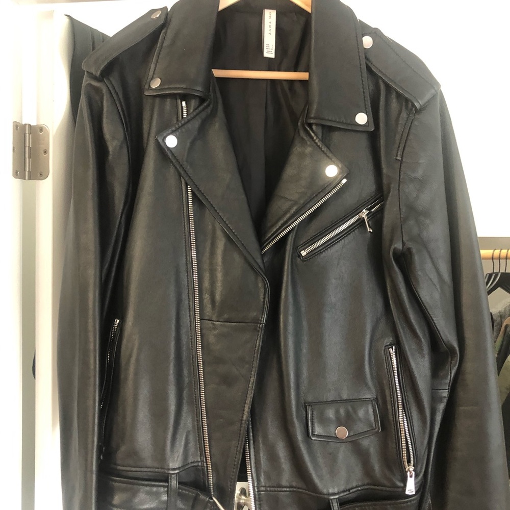 Zara Leather Motorcycle Jacket